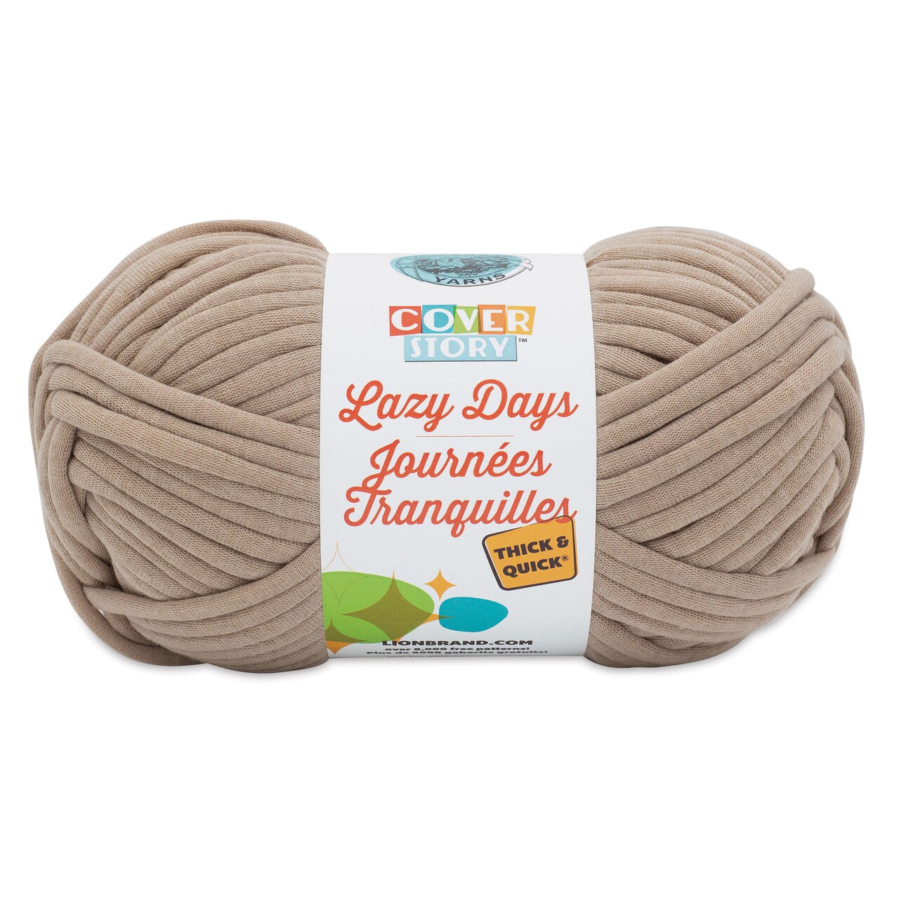 Lion Brand Cover Story Lazy Days Thick & Quick Yarn - Sandstone, 125 yards